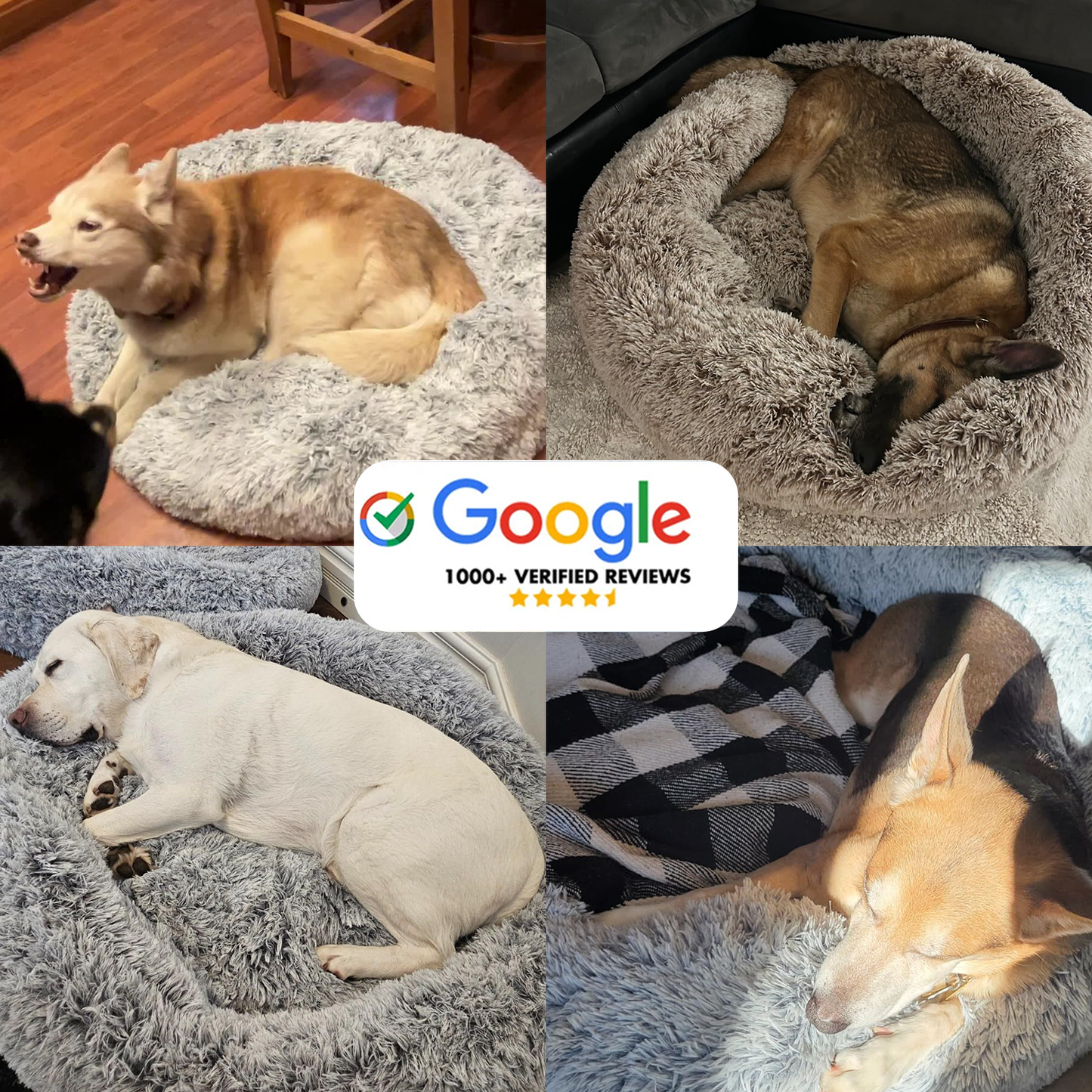 Furvo CalmNest™ Donut Dog Bed – Ultra Plush, Anti-Anxiety, Washable