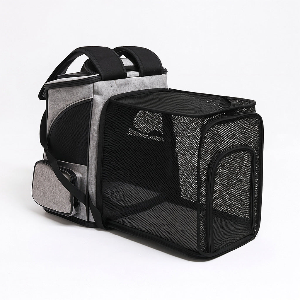 Furvo TravelNest™ Expand Cat Backpack – Expandable Mesh Pet Carrier for Travel, Hiking & Outdoor Adventures