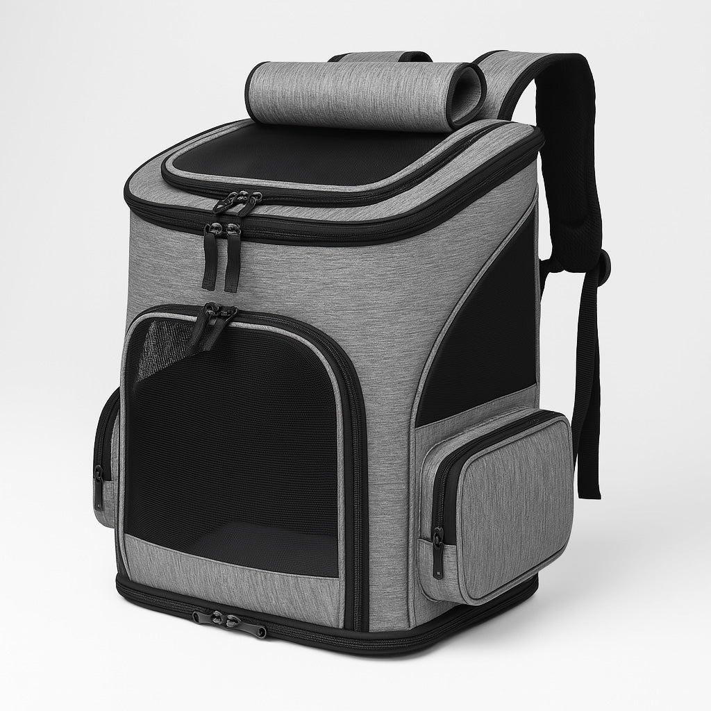 Furvo TravelNest™ Expand Cat Backpack – Expandable Mesh Pet Carrier for Travel, Hiking & Outdoor Adventures