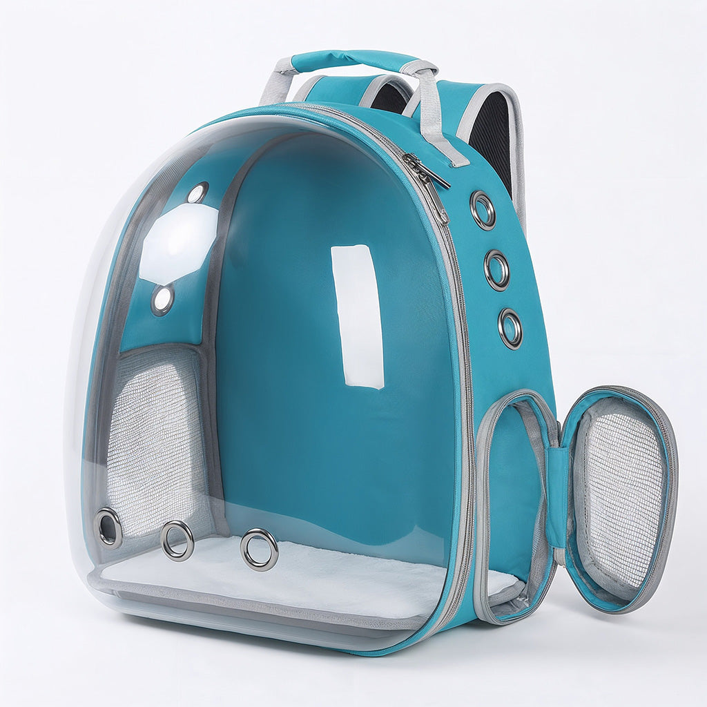 Furvo ClearView™ Capsule Cat Backpack – 360° Clear Dome Pet Carrier with Ventilation & Hard Shell Protection
