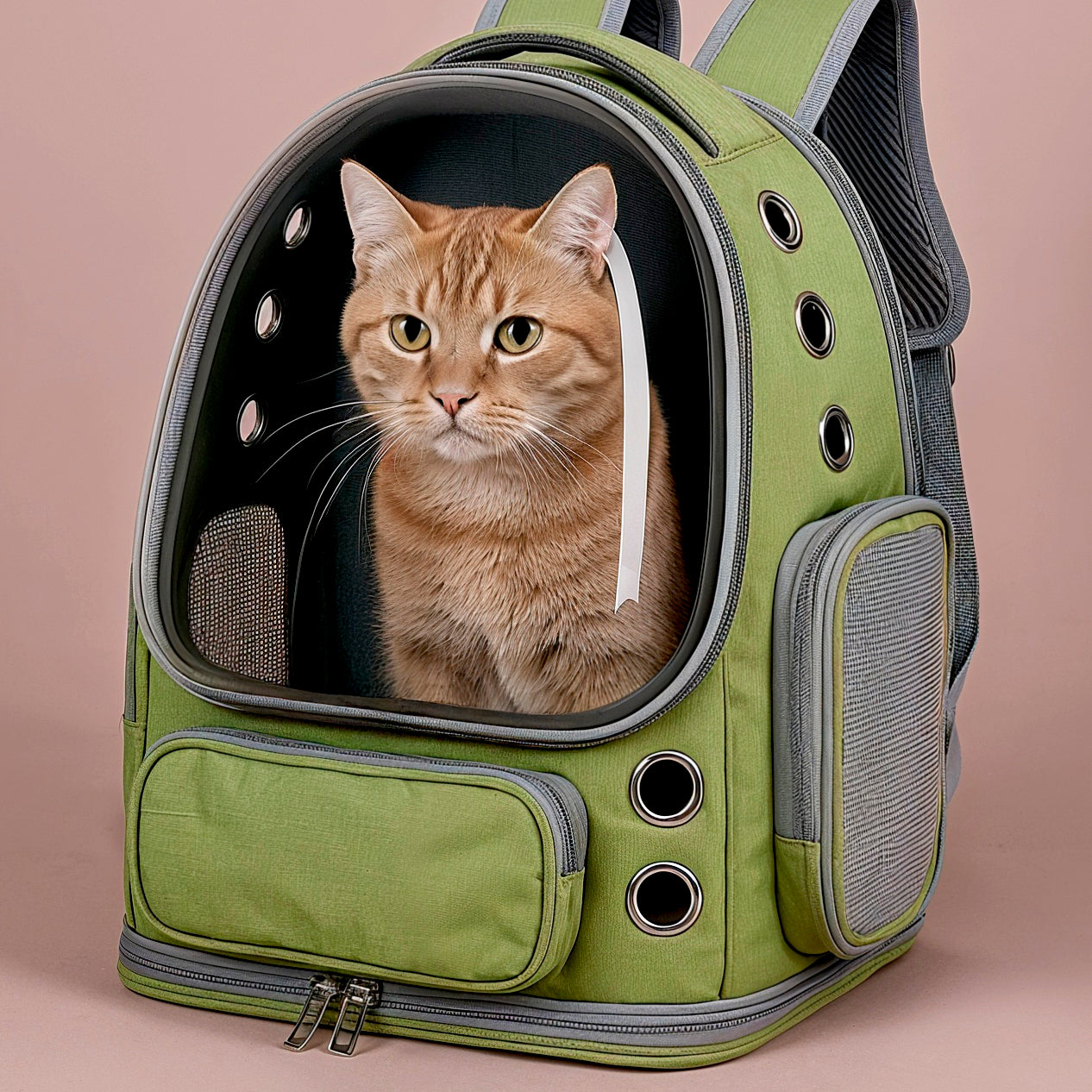 Furvo VistaPod™ Carrier – Panoramic Dome Cat Backpack with Side Pockets & All-Around Ventilation