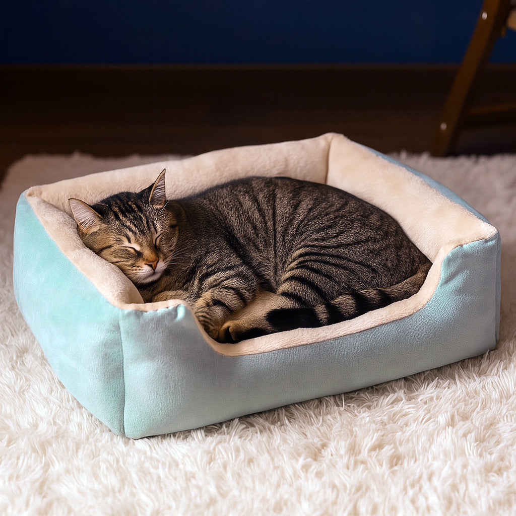 Furvo LuxePlush™ Cat Bed – Orthopedic, Ultra Soft, Washable | Rectangular Support Nest