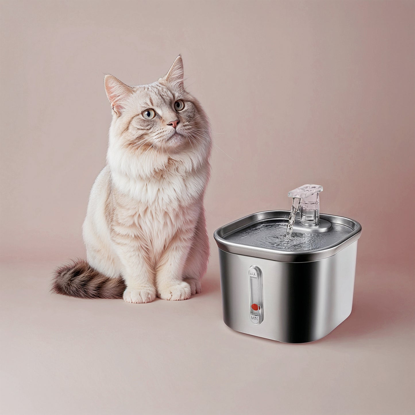 Furvo AquaFlow™ Fountain – 74oz Stainless Steel Cat Water Fountain, Ultra-Quiet & Triple Filtration