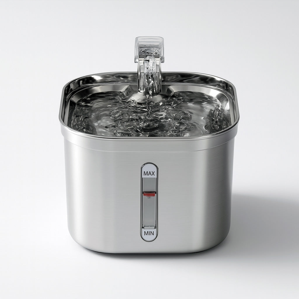 Furvo AquaFlow™ Fountain – 74oz Stainless Steel Cat Water Fountain, Ultra-Quiet & Triple Filtration