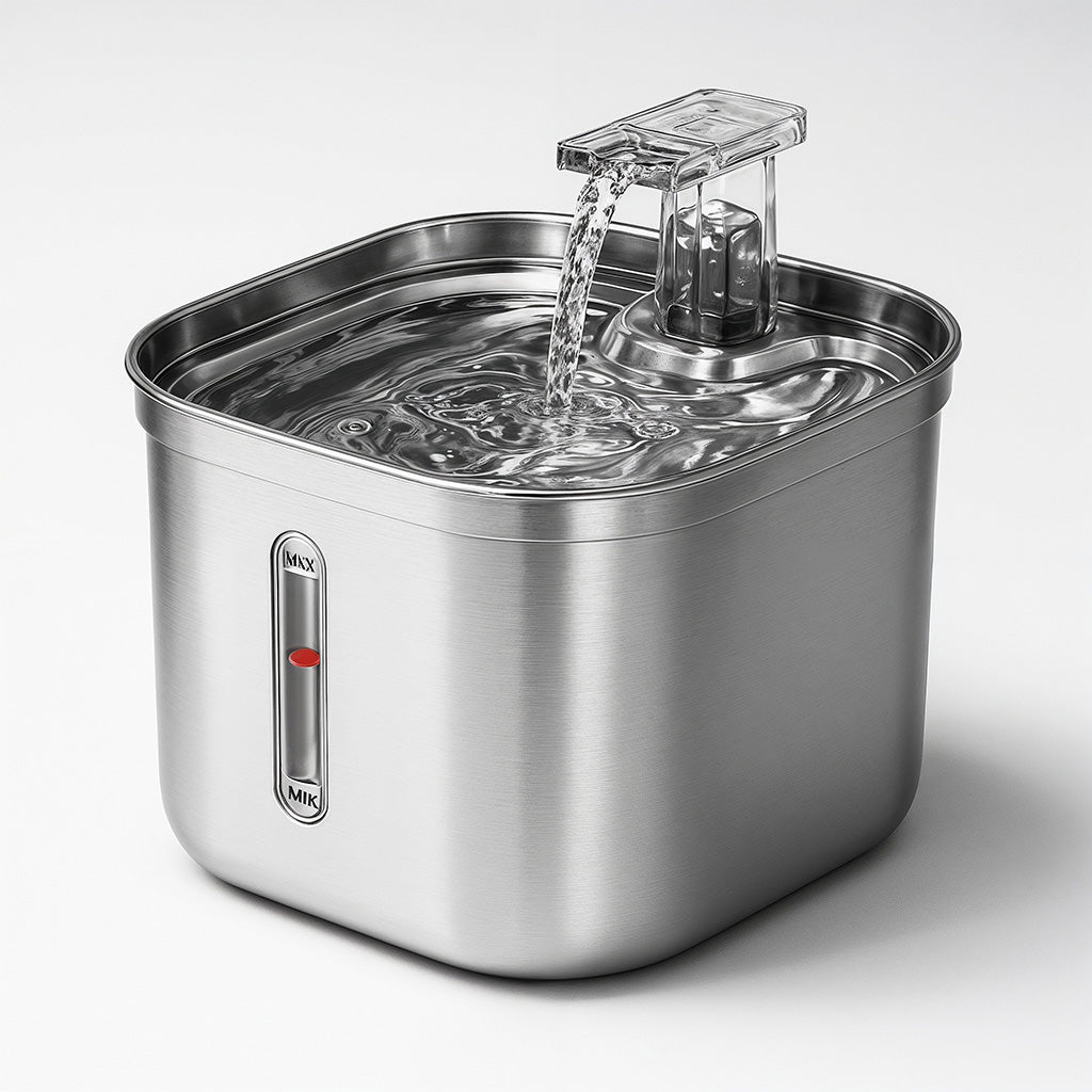 Furvo AquaFlow™ Fountain – 74oz Stainless Steel Cat Water Fountain, Ultra-Quiet & Triple Filtration