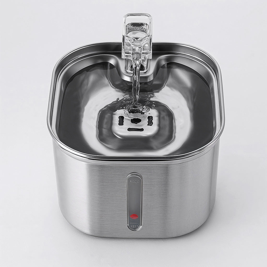 Furvo AquaFlow™ Fountain – 74oz Stainless Steel Cat Water Fountain, Ultra-Quiet & Triple Filtration