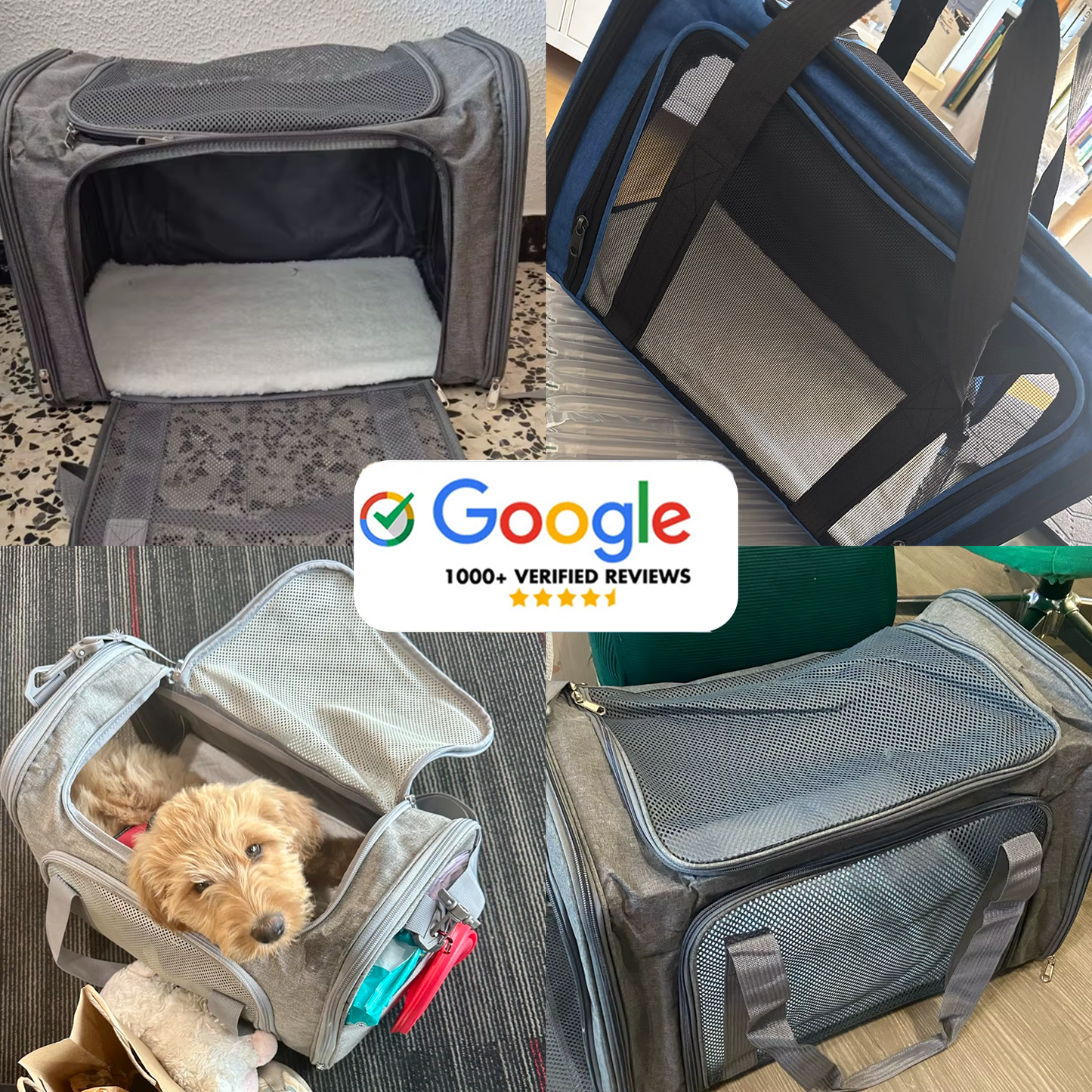 Furvo EasyHaul™ Dog Carrier – Soft-Sided with Ventilated Mesh & Safety Leash