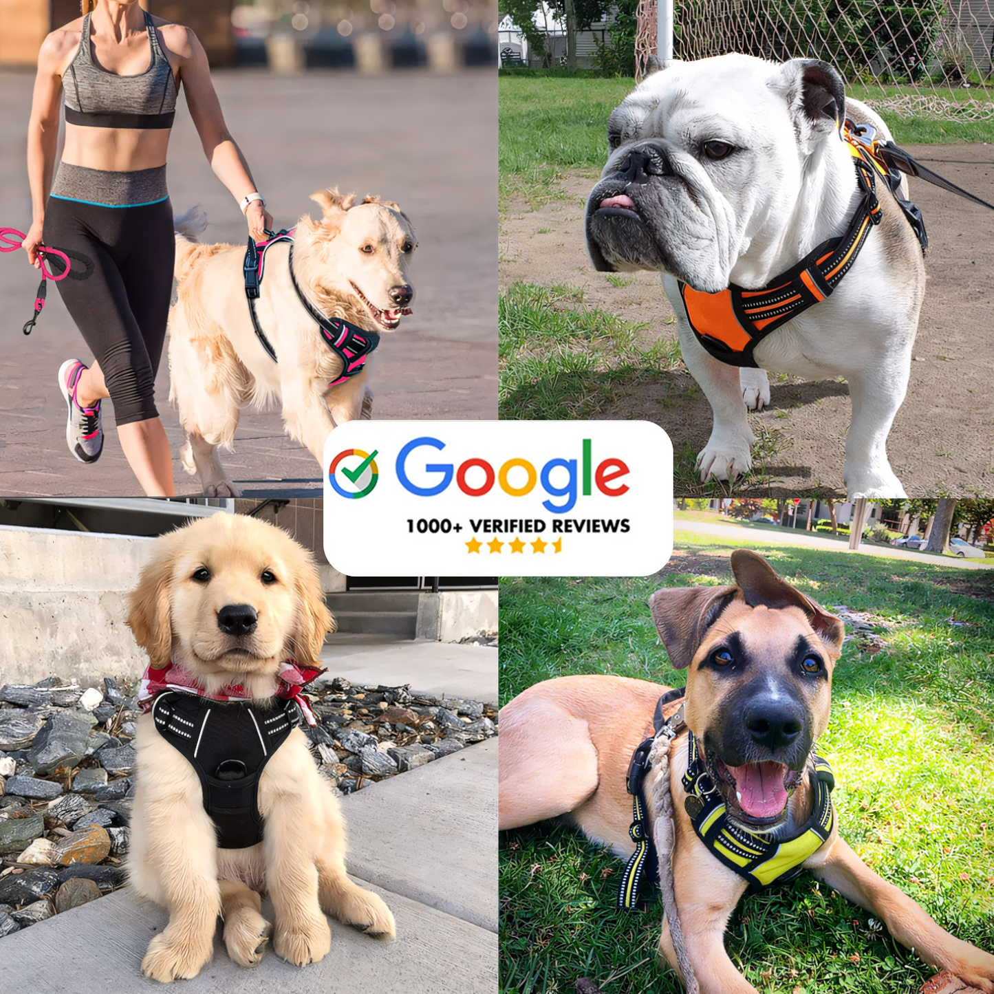 Title: Furvo ControlMax™ No-Pull Dog Harness – Adjustable, Reflective, with Front & Back Leash Clips