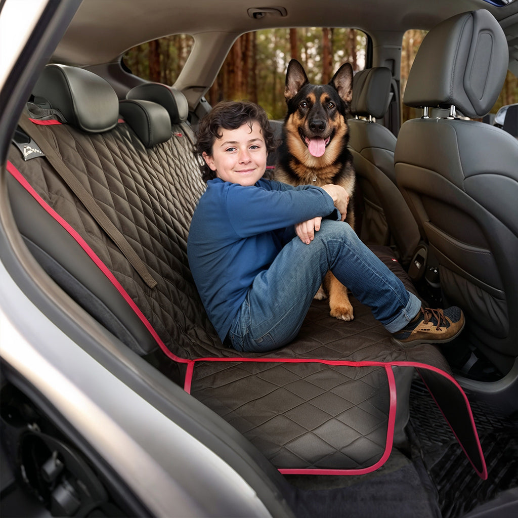 Furvo RideShield™ Waterproof Dog Seat Cover – Back Seat Protector + Safety Belt – Universal Fit Cars, Trucks, SUVs