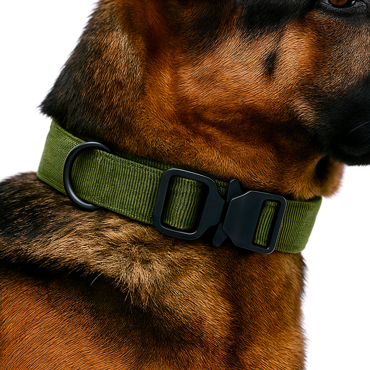 Furvo ControlTac™ Military Dog Collar – 1050D Nylon, Control Handle, Metal Buckle, Adjustable Fit (M–XL)