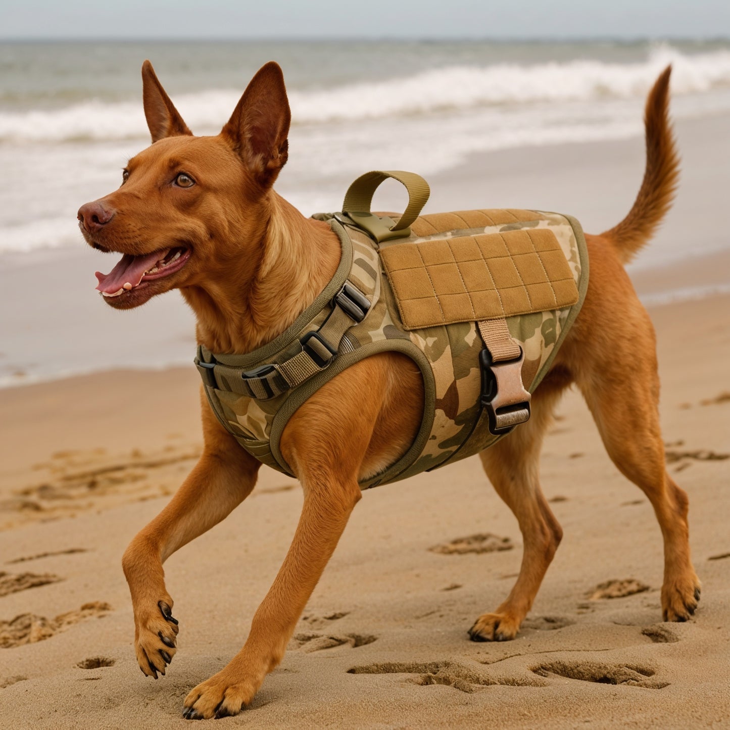Furvo ControlTac™ Tactical Dog Harness & Collar Set – No-Pull, MOLLE System, Metal Buckles, 1050D Nylon (S–XL)