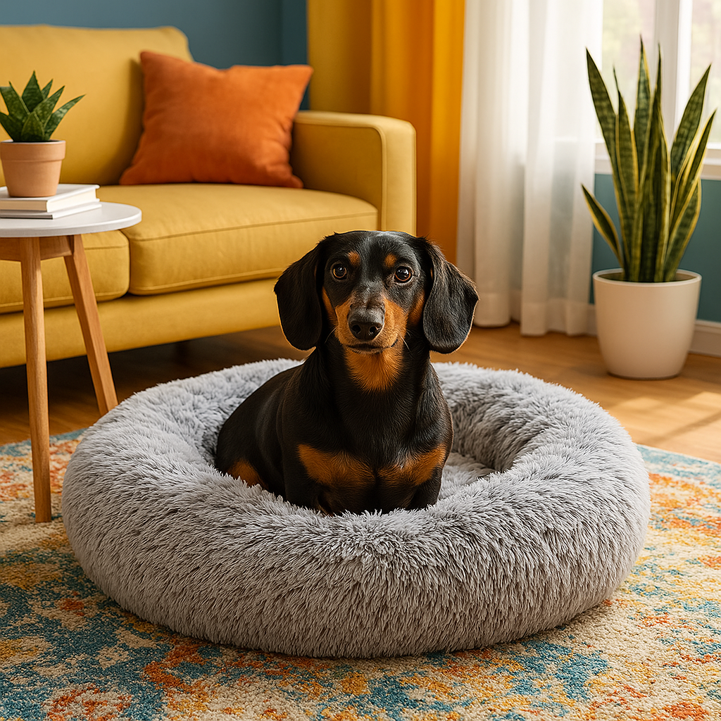 Furvo CalmNest™ Donut Dog Bed – Ultra Plush, Anti-Anxiety, Washable