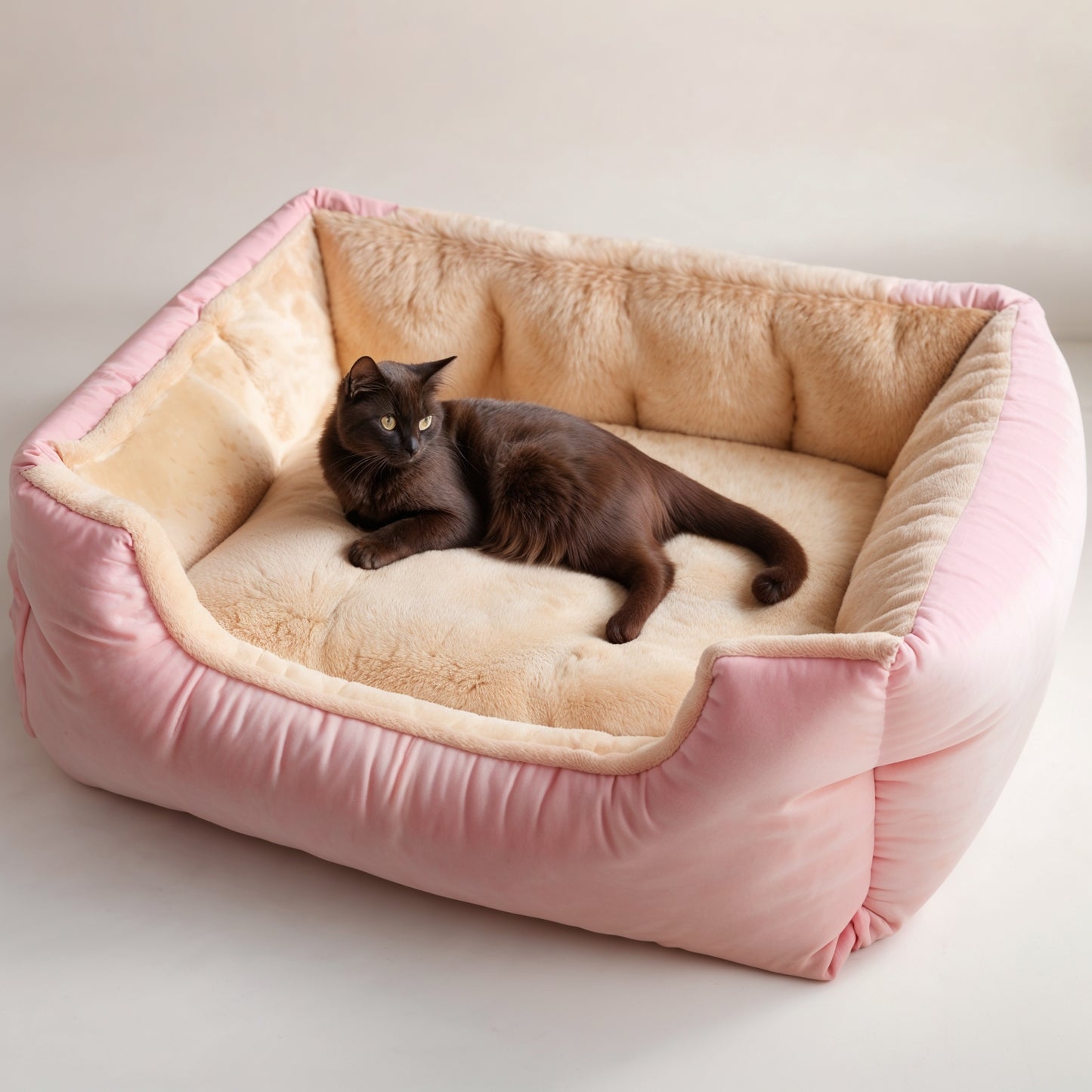 Furvo LuxePlush™ Cat Bed – Orthopedic, Ultra Soft, Washable | Rectangular Support Nest