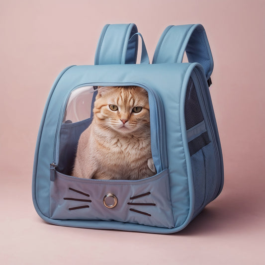 Furvo WhiskerView™ Cat Backpack – Cute Whisker Design Pet Carrier with Clear Window & Breathable Mesh Sides