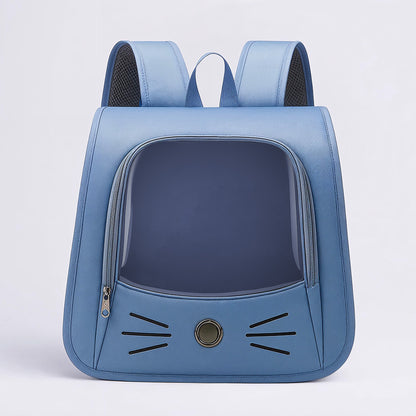 Furvo WhiskerView™ Cat Backpack – Cute Whisker Design Pet Carrier with Clear Window & Breathable Mesh Sides