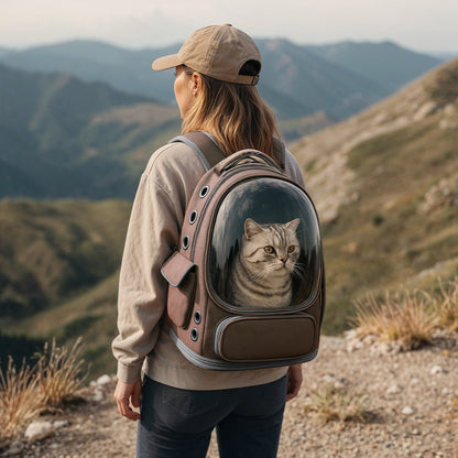 Furvo VistaPod™ Carrier – Panoramic Dome Cat Backpack with Side Pockets & All-Around Ventilation