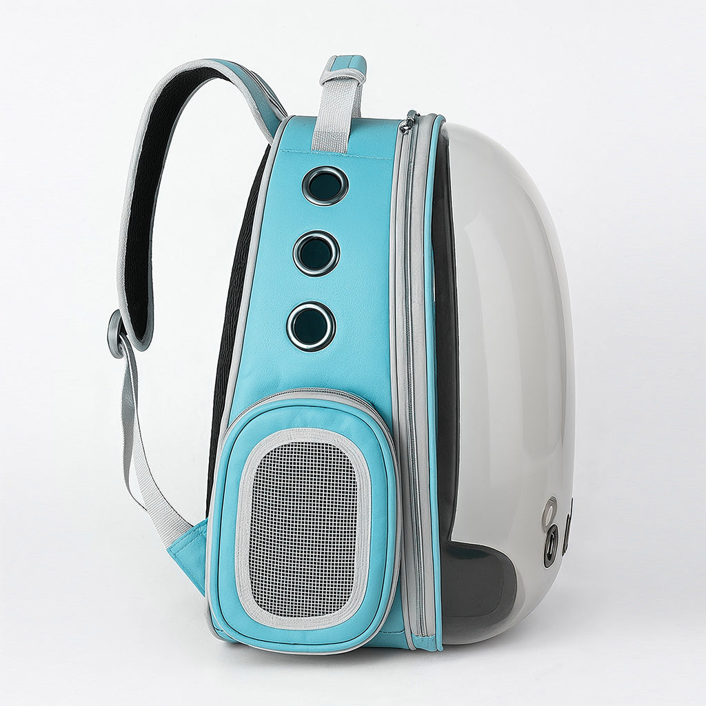 Furvo ClearView™ Capsule Cat Backpack – 360° Clear Dome Pet Carrier with Ventilation & Hard Shell Protection