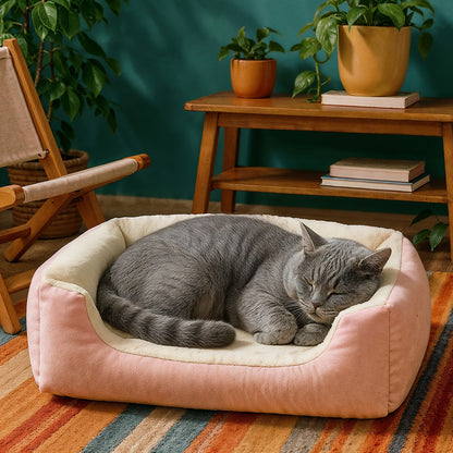 Furvo LuxePlush™ Cat Bed – Orthopedic, Ultra Soft, Washable | Rectangular Support Nest