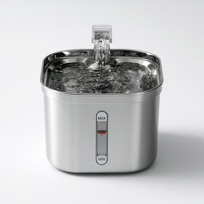 Furvo AquaFlow™ Fountain – 74oz Stainless Steel Cat Water Fountain, Ultra-Quiet & Triple Filtration