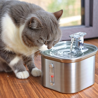 Furvo AquaFlow™ Fountain – 74oz Stainless Steel Cat Water Fountain, Ultra-Quiet & Triple Filtration