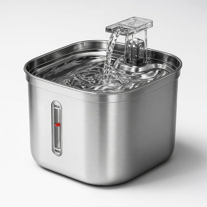 Furvo AquaFlow™ Fountain – 74oz Stainless Steel Cat Water Fountain, Ultra-Quiet & Triple Filtration