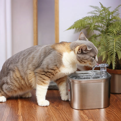 Furvo AquaFlow™ Fountain – 74oz Stainless Steel Cat Water Fountain, Ultra-Quiet & Triple Filtration