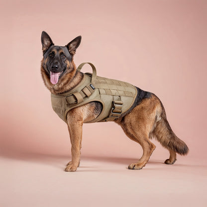  Furvo ControlTac™ Tactical Dog Harness & Collar Set – No-Pull, MOLLE System, Metal Buckles, 1050D Nylon (S–XL)