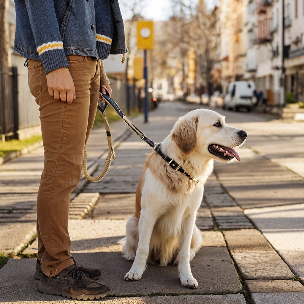 Furvo ControlTac™ Tactical Dog Leash – Heavy-Duty Bungee, Quick-Release Carabiner, Reflective, Dual Handles, Seatbelt Clip