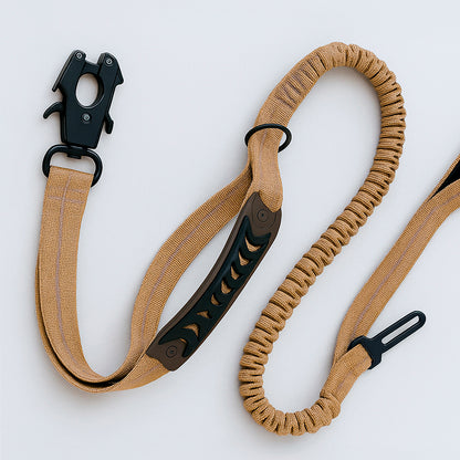 Furvo ControlTac™ Tactical Dog Leash – Heavy-Duty Bungee, Quick-Release Carabiner, Reflective, Dual Handles, Seatbelt Clip