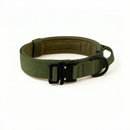 Furvo ControlTac™ Military Dog Collar – 1050D Nylon, Control Handle, Metal Buckle, Adjustable Fit (M–XL)