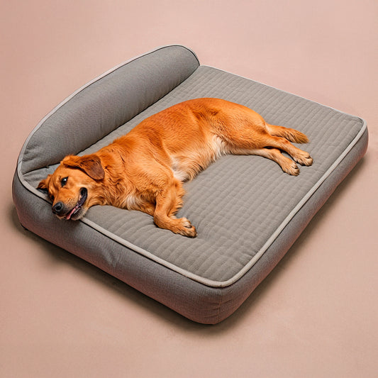 Furvo Orthopedic Lounge Dog Bed – Memory Foam, Washable, Bolstered Support