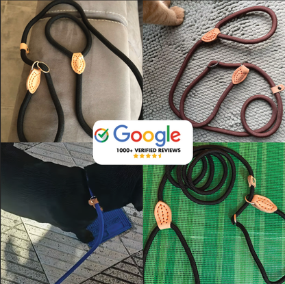 Furvo GlideLock™ Leash – No-Pull Slip Design with Adjustable Collar, Climbing Rope Strength & Soft Grip Comfort