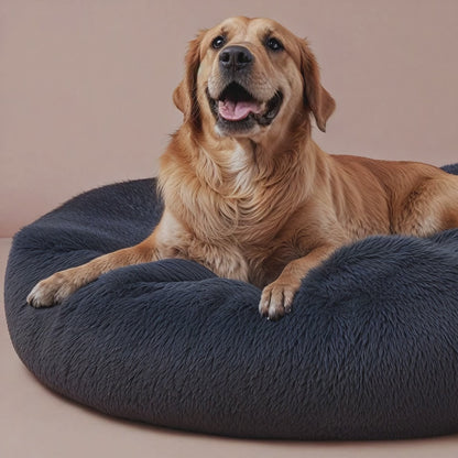 Furvo CalmNest™ Donut Dog Bed – Ultra Plush, Anti-Anxiety, Washable